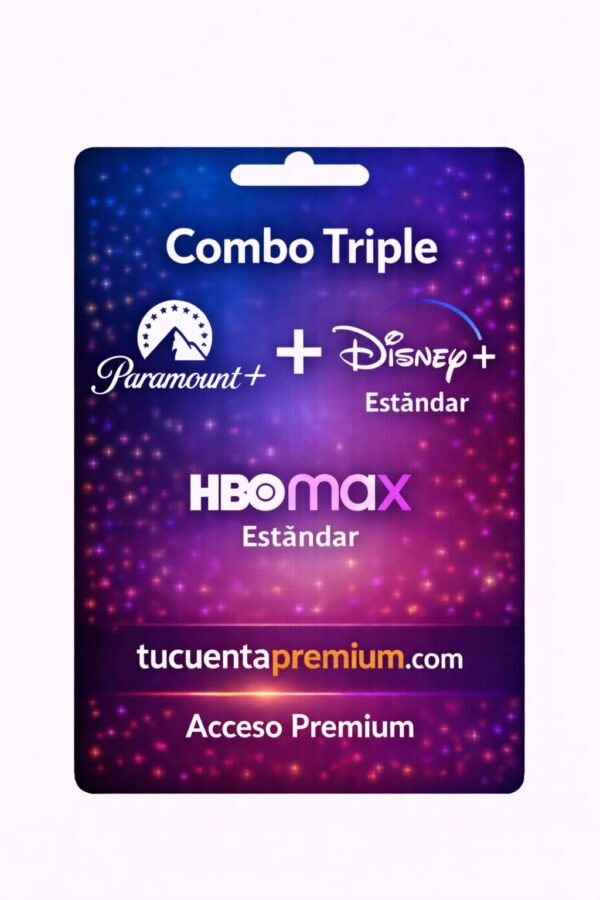 Combo Paramount+ + DisneyEstándar + HBOmax