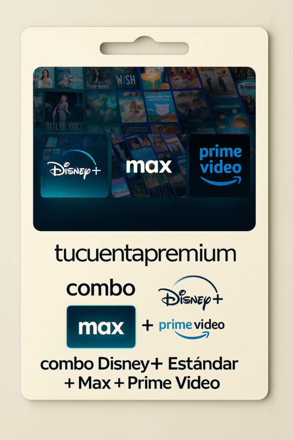 Combo Disney plus estandar + Max + Prime video