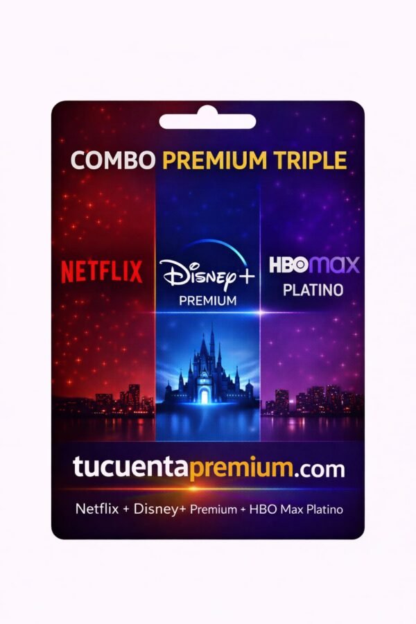 combo triple Combo Premium Netflix - Disney premium -Hbomax platino